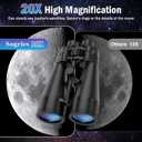 20x80 Astronomy Binoculars for Adults, High Power Stargazing Binoculars with Bak4 Prism, Low Light Vision for Moon Observation & Wildlife Watching, Includes Tripod,Tripod Adapter and Carrying Case