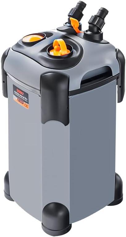 Aquarium External Canister Filter Ultra-Quiet Fish Tank UV Filter Water Circulation Turtle Tank Filter with UV Filters Media 171/225/266/317/397GPH