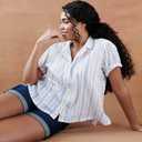 Eddie Bauer Women's Packable Camp Shirt (Blue, XS)