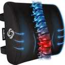 Samsonite Memory Foam Lumbar Support Pillow for Office Chair, Gaming Chair, or Automotive Use, Ergonomic Back Cushion, Home Office Essentials for Sitting Comfort and Posture Relief Back Support (Black Mesh)