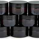 Vivaplex, 12, Amber, 15 ml, Round Glass Jars, with Inner Liners and black Lids