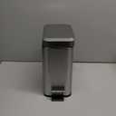 mDesign Rectangular Step-Open Wastebasket Trash Can - Brushed Stainless Steel (1.3 gallon)