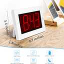 KWANWA Large Digital Alarm Clock, 3" LED Display Battery Operated, Dimmable Auto Night Mode, Easy to Read for Seniors Visually Impaired, Cordless Wall Clock or Table Clock for Bedroom Kitchen Office