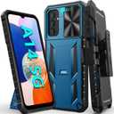 FNTCASE Case for Samsung Galaxy A14-5G: Protective Shockproof Rugged A14 Cell Phone Cover Cases with Belt Clip Holster Kickstand & Slide | Textured Tough Military Grade Drop Proof Protection - Blue