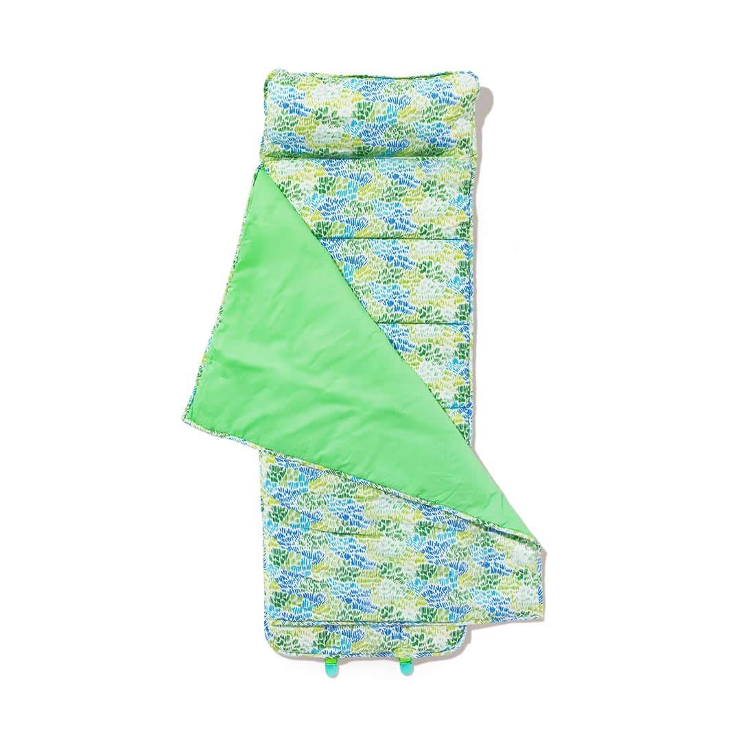 LOVEVERY The Nap Mat One-Piece Cozy Naptime Set with Padded Mat, Blanket, & Pillow for Toddlers; Soft Organic Cotton, Perfect for Kids Preschool, Daycare, Travel Sleeping Bag, Ages 18+ Months.