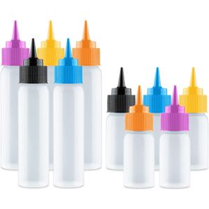 Free Hand Writer Bottles - 10 Easy Small Squeeze Bottles - 5 Each (1 and 2 Ounce) - Cookie Cutters, Cake and Baking Decoration, Food Coloring & Royal Icing Supplies for Writing (10 bottles)