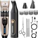 Dog Clippers for Grooming for Heavy Thick Hair&Coats,Low Noise Hair Trimmer,Rechargeable Cordless Pet Shaver, Dog Grooming Kit with Paw Trimmer Nail Grinder for Small Large Dogs (Gold & Black)