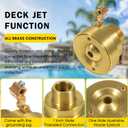 Swimming Pool Spa Brass Deck Jet Fountain Crown Nozzle w/Ground Lug