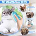 3 in 1 Cat Steam Brush for Shedding, Pet Steam brush for Dog & Cat Shedding & Grooming, for Long & Short Haired Pets, Spritz Defur Comb (sky blue)