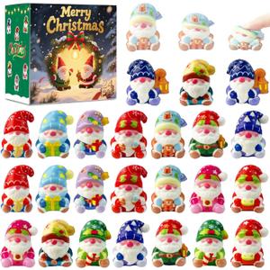 24PCS Christmas Gnome Squishies Toys for Kids,Christmas Squishies,Slow Rising Squishy Christmas Stress Fidget Toys,Christmas Party Favors Gifts Stocking Stuffers Goodie Bag Fillers