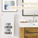 Funny Bathroom Hand Towels, Funny Bathroom Decor, I See London I See France Decorative Hand Towels for Bath Room Washroom, Humorous Gifts for Women Men, 16x24 Inch