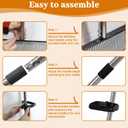 15" Extra Large Chicken Coop Scooper  Heavy Duty Stainless Steel Adjustable Handle (24"-76") Chicken Poop Rake, 5 in 1 Dual-Use Sifting Shovel for Chicken Poop & Litter Cleaning Tool