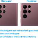 5pcs OEM New Rear Camera Glass Lens Replacement for Samsung Galaxy S22 Ultra with Adhesive Preinstalled Installation Manual and Repair Tools Kit (for S22 Ultra)