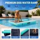AWSUM Inflatable Dog Water Boat Ramp XL Dock Floating Ladder for Dogs Up to 260 lbs On Water Float Steps for Lakes Easy Access Dog Pool Ramp with Anti-Slip EVA