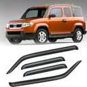 Window Visor for 2003-2011 Honda Element, Rain Guards Shields Vent Deflector Shade Wind Dark Smoke 2004 2005 2006 2007 2008 2009 2010 04 05 06 07 08 09 10, Tape-On, 4PCS