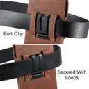 Holster for iPhone 17 Pro Max, Galaxy S26 Ultra S25 Ultra S24 Ultra S23 Ultra Note S22 Ultra, Premium Leather Pouch with Belt Clip Phone Holster Belt Case (Brown, X-Large)