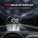SHELITA Speedometer Heads Up Display Car HUD M8, OBD Digital Speed, Engine RPM, KM/MPH Switch, Water Temperature, Voltage, Satellite Numbers, Driving Distance, Multi-alarm, etc for All Cars After 2007