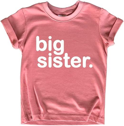 Big Sister Shirt Outfit Announcement Toddler Sibling Reveal 6Y