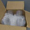 Tebery 100 Pack Clear Plastic Cups Party Glasses, 16Oz Disposable Cup Plastic Tumblers, Elegant Party Tumblers Cups Wedding Cup with Gold Rim, 100 Count