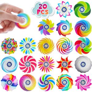 20PCS Mini Fidget Spinner Toys, Party Favors Goodie Bag Stuffers for Kids Teens, Stress Relief Sensory Toys for Kids & Adults, Treasure Box Toy Classroom Prizes(Random)