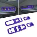 Voodonala Window Lift Switch Power Window Control Regulator Button Embellishment Trim for 2011-2025 Dodge Charger Durango, for 2010-2017 RAM, Interior Accessories ABS Purple 4pcs