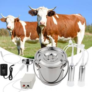 Cow Milking Machine 3L, Automatic Pulsation Vacuum Pump Milker, Portable Pulse Electric Milker with Vacuum Pump & Portable Stainless Bucket for Cows (3L Cow)