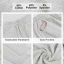 Barrel Sweatpants Women Casual Baggy Elastic Waisted Pants Wide Leg Gym Trousers with Pockets (White, M)