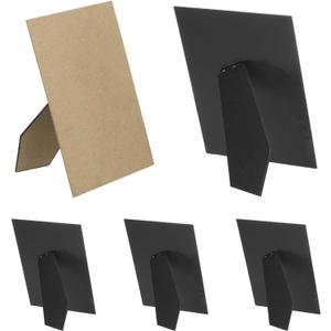 PATIKIL 5 Pack Easel Back for Picture Frame, 4 x 6 Inch Replacement Picture Frame Easel Back DIY Photo Board for Photo Frames Tiles, Black