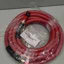 Keepro Rubber Air Hose, Durable Air Compressor Hose 3/8 Inch ID By 25 Feet Long with Swivel Universal Aluminium Quick Coupler and Plug, 300 PSI Maximum Pressure, Red