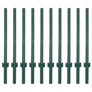 3-4-5-6-7 Feet Sturdy Duty Metal Fence Post  Garden U Post for Fencing - 10 Pack (4 Feet)