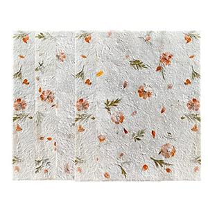 Handmade Thick Natural Flowers, Leaves Mulberry Paper Large Sheets 20x14 Inches Craft Card DIY Craft, Bouquets, Scrapbooks, Decorations (Starburst Flowers/Leaves)