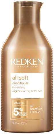 Redken All Soft Conditioner - Moisturizes & Hydrates Dry, Brittle Hair, Softens, Smooths & Adds Hair Shine, Conditioner & Detangler