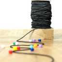 3 x Luxury Jewelry Craft, 2mm Elastic Cord for Bracelets Necklaces, 72+ Yds Black Elastic String Stretchy Cord for Jewelry Making Beading - Round Stretch String for Sewing Crafting