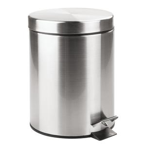 iDesign InterDesign 5 Liter Steel Bucket Insert for Bathroom, Kitchen, Office-Brushed Step Can 5L,