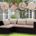 5 x Outdoor Cushion Covers Set,8PCS Patio Furniture Couch Seat Slipcovers, Replacement for Sofa Sectional Chair(CoverOnly)