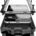 Compatiable with iPhone 15 Case,360 Full Body Protective Cover Heavy Duty Shockproof Tough Armour Aluminum Alloy Metal Case with Silicone Built-in Screen Protector - Black