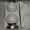 2 Pack Wall Sconces, Modern Globe Sconces in Aged Brass, Wall Light for Bedroom Bathroom Living Room & Hallway Vanity Lighting, Ceiling Light Fixture