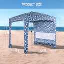 UPWELL Beach Tent Easy Set Up Canopy Sun Shelter Shade with UPF 50+UV Protection Portable Beach Umbrella Outdoor Sunwall with Sand Pockets for Fishing Backyard Camping (Blue Stripe)