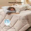 Bedsure Comforter Duvet Insert - Quilted Comforters Queen Size, All Season Duvet, GentleSoft Down Alternative Bedding Blanket, with 8 Tabs, Gifts for Women/Men, Beige, Queen 88 x 88 Inches