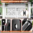 7" Heavy Duty Gate Hinges, 2 Pack High Strength Steel Wall Mount Gate Hinge 1100LBs Load Capacity, Black Gate Hinges for Metal Fence Farm Wood Gates