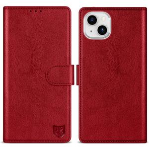 ZZXX for iPhone 14 Plus Wallet Case with [RFID Blocking] Card Slot Kickstand Magnetic Closure Leather Flip Fold Protective Phone Case for iPhone 14 Plus Case Wallet(Red-6.7 inch)