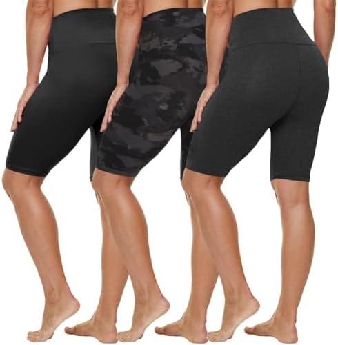 HLTPRO 2 Pack Plus Size Biker Shorts with Pockets for Women (3XL)- 8"/5"/3" High Waist Tummy Control Shorts for Yoga