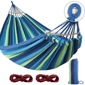 MOSFiATA Hammocks Portable Camping Hammock Upgraded 550lb Comfortable Fabric Hammock with Two Anti Roll Balance Beam and Sturdy Tree Straps for Camping, Patio, Backyard, Outdoor Blue Green