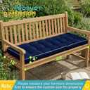Outdoor Bench Cushion, Tufted Patio Seat Pad for Garden Bench, Porch Swing, Indoor/Outoor Furniture (Blue, 48X18X4 inch)