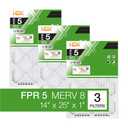 14 x 25 x 1 Standard Pleated Air Filter FPR 5, 3-Pack, Air Filters Replacement
