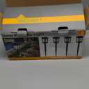 XMCOSY+ Solar Pathway Lights, 50 LM Bright Solar Lights, Garden Outdoor Waterproof Light IP65, 2-in-1 Landscape Lighting, Outdoor Light for Yard, Path, Walkway, Driveway (Warm & Cool) (4 Pack, Black)