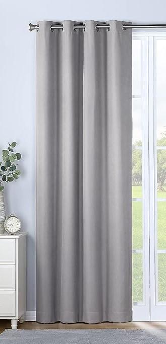 SUN+BLK Nantes Luxury Insulated Total Blackout Grommet Single Curtain Panel, Noise Reducing, Light Blocking, Camel, 52x63