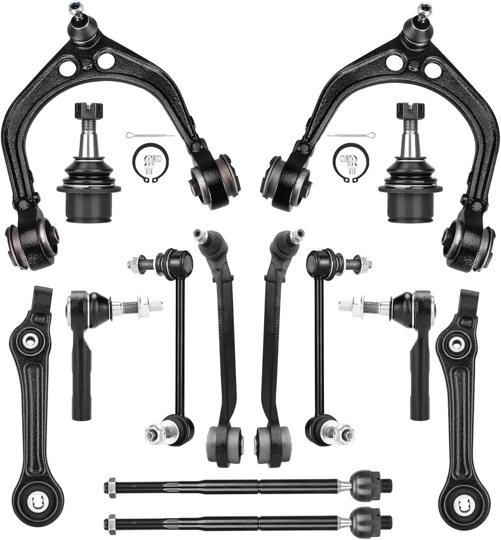 2WD Front Upper and Lower Control Arm Suspension Kit Fit for 2005-2010 Chrysler 300, 2008-2010 Dodge Challenger, 2006-2010 Charger, 2005-2008 Magnum K620177 K620178 K620258 K620257-14pcs
