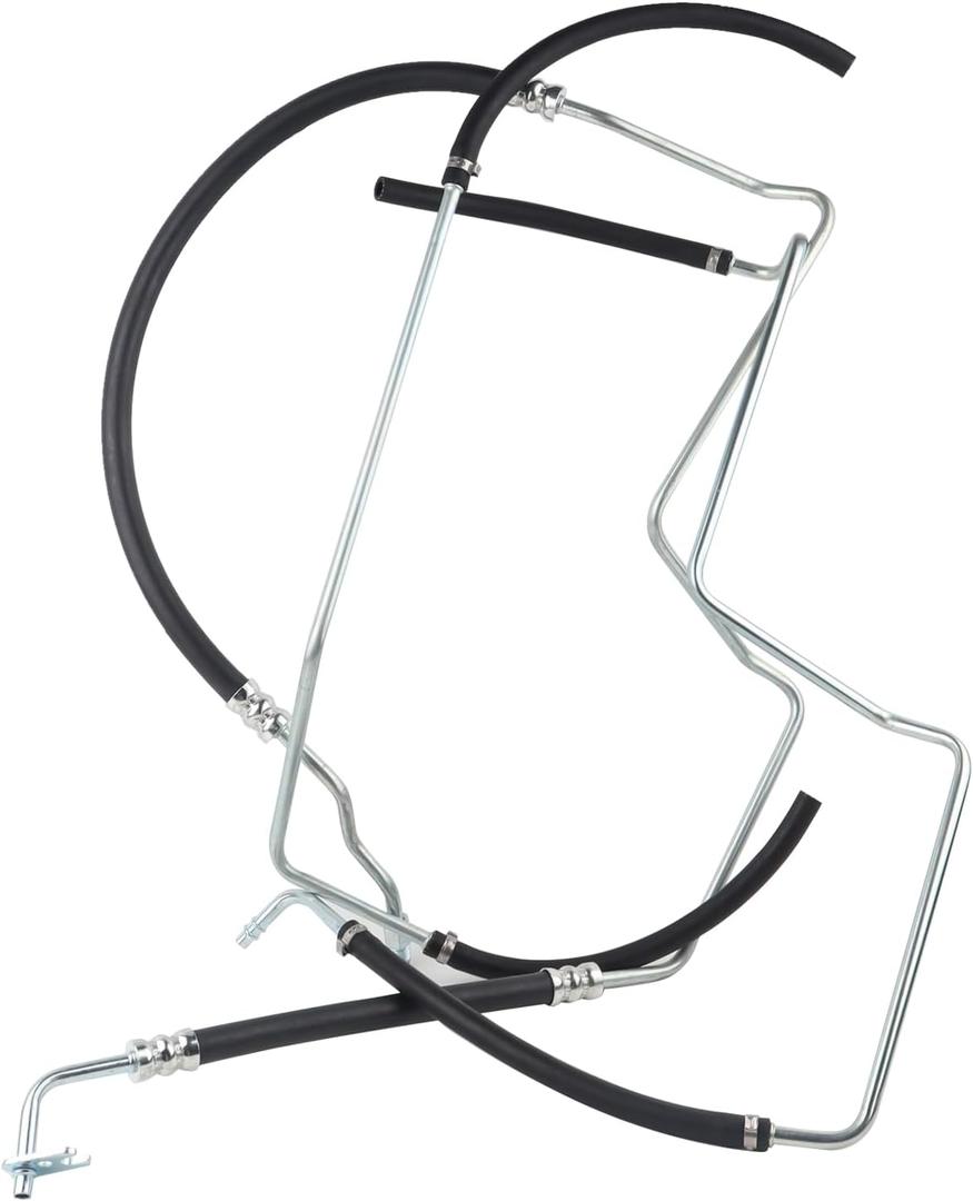 MUCO New Power Steering Pressure Return Hose Assembly 92081 92222 92378 Kit Set 3pc for 9-7x Bravada Ascender Jimmy Envoy XL Trailblazer EXT Rainier 2002 2003 2004 2005 2006 2007 2008 2009