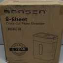 BONSEN Shredder for Home Office, 4 Gallons 8-Sheet Cross Cut Credit Card Shredder, Small Paper Shredder for Home Use, High Security Level P-4, ETL Certification (S3101) (Black)
